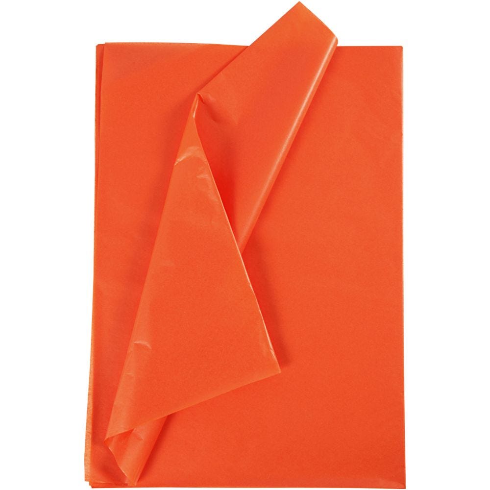 Silkepapir, 50x70 cm, 17 g, orange, 25 ark/ 1 pk.