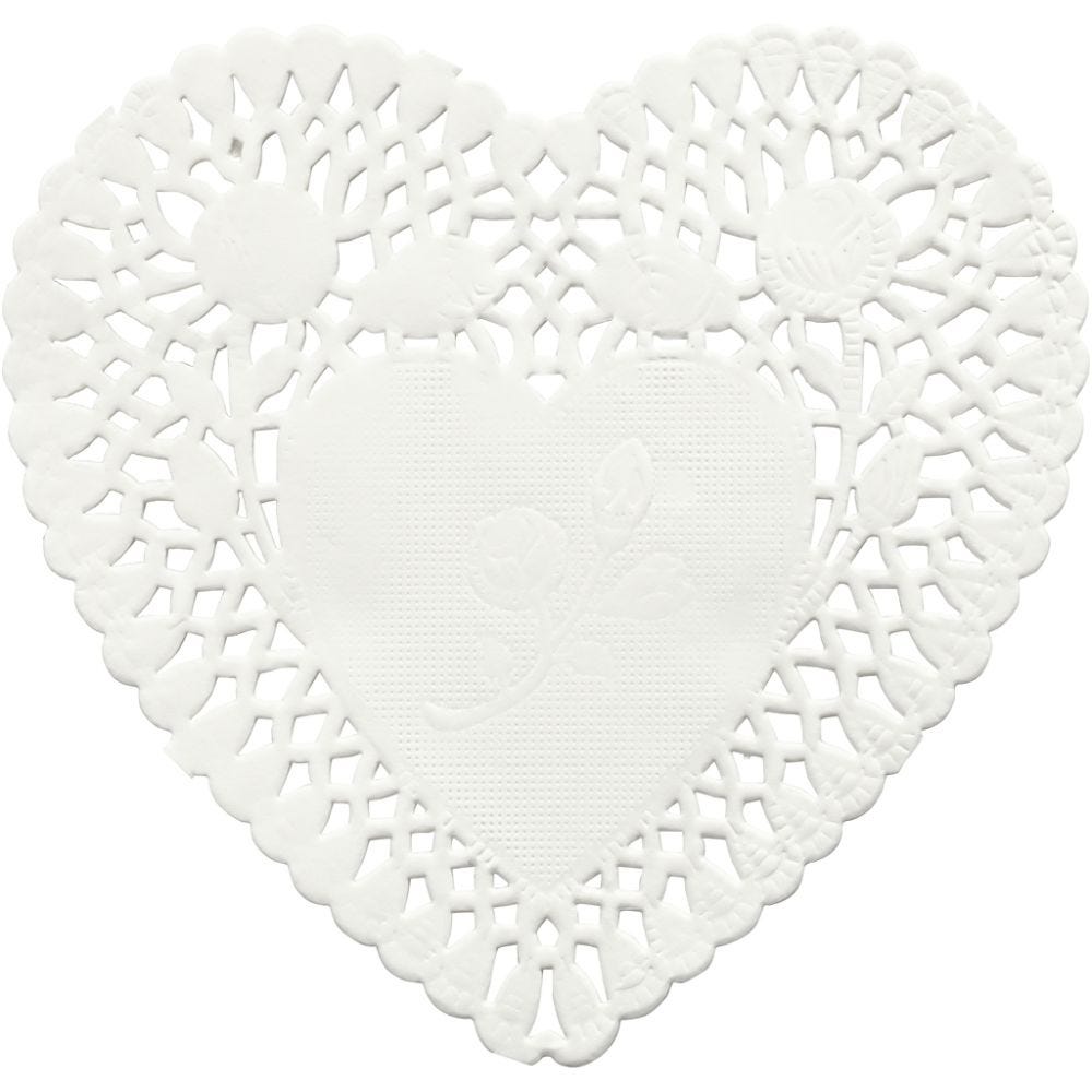 Kakeservietter, hjerte, dia. 10 cm, 30 stk./ 1 pk.