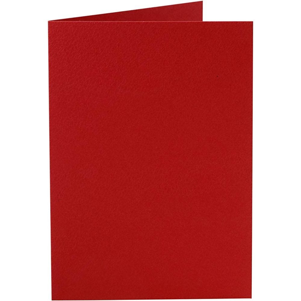 Kort, kort str. 10,5x15 cm, 220 g, rød, 10 stk./ 1 pk.