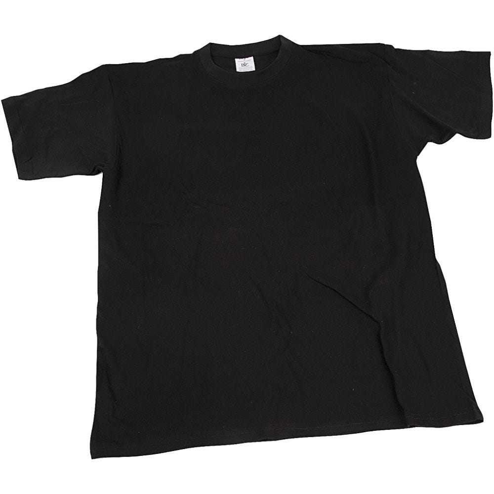 T-skjorter, B: 32 cm, str. 3-4 år, rund hals, svart, 1 stk.