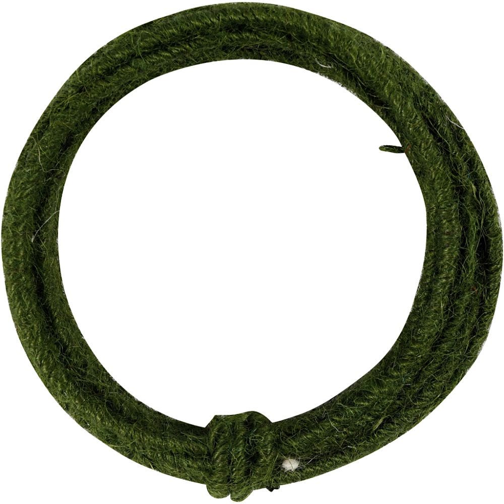Jute wire, tykkelse 2-4 mm, grønn, 3 m/ 1 pk.