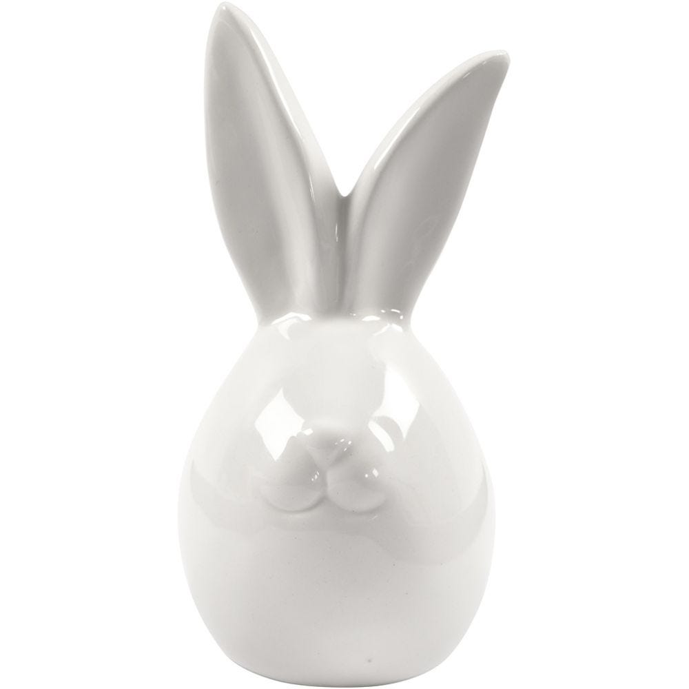 Hare , H: 11,4 cm, dia. 5,5 cm, hvit, 12 stk./ 1 kasse