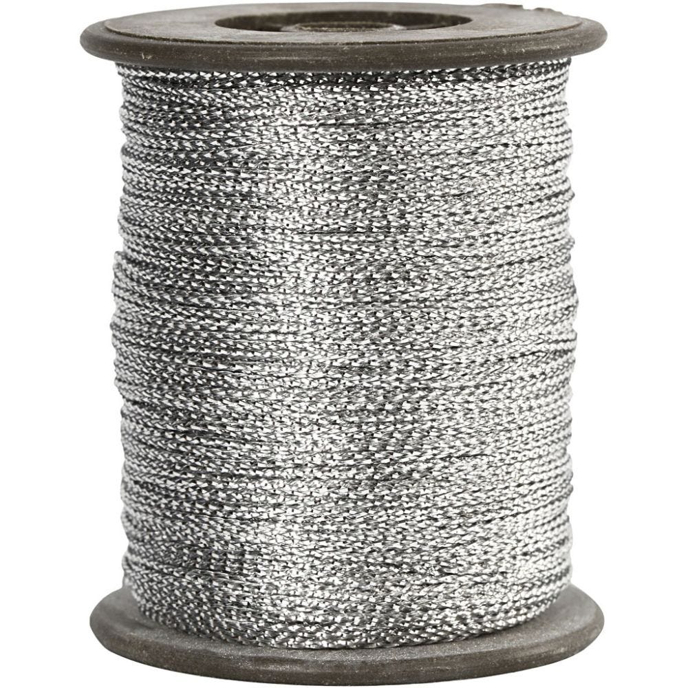 Tråd, tykkelse 0,5 mm, sølv, 100 m/ 1 rl.
