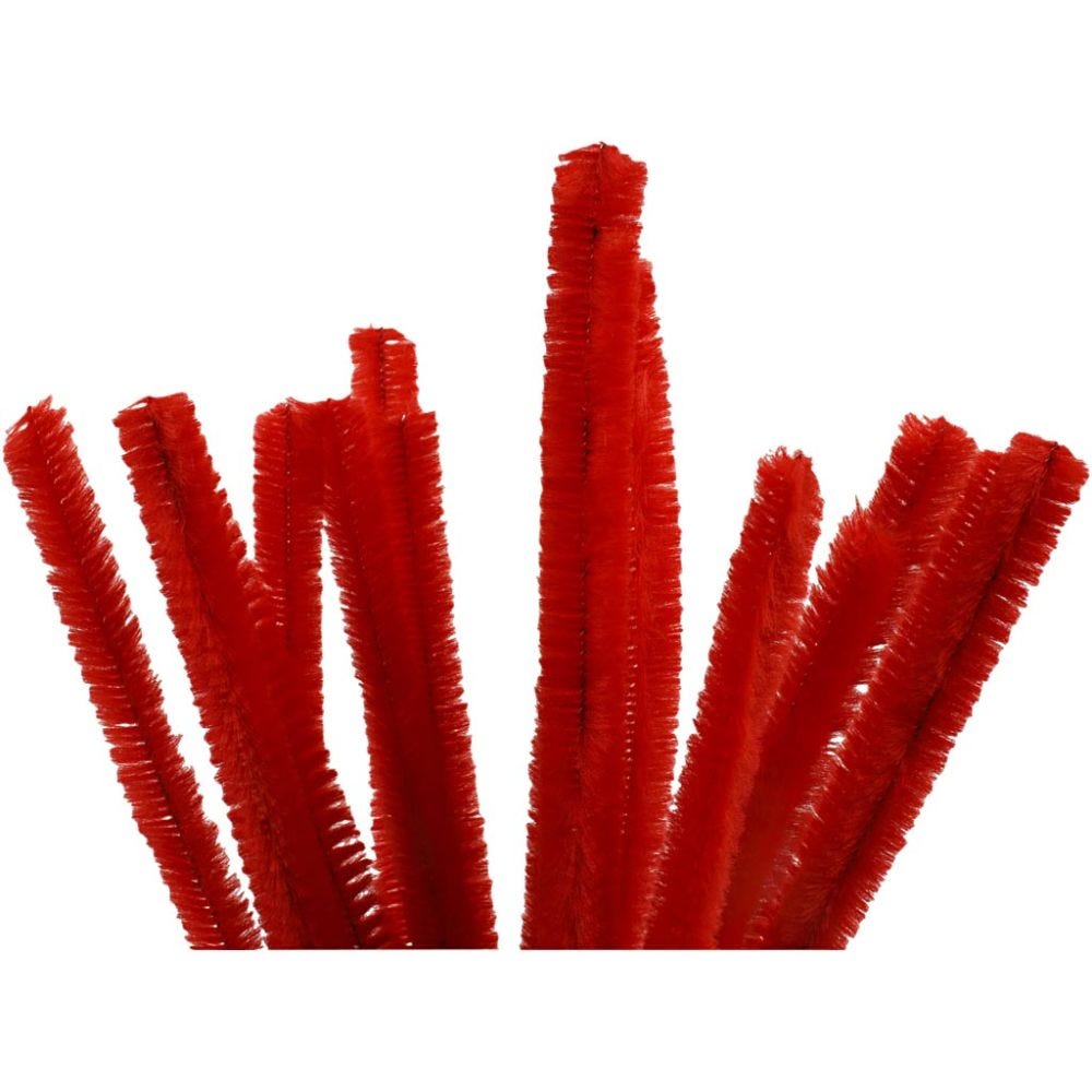 Piperensere, L: 30 cm, tykkelse 15 mm, rød, 15 stk./ 1 pk.