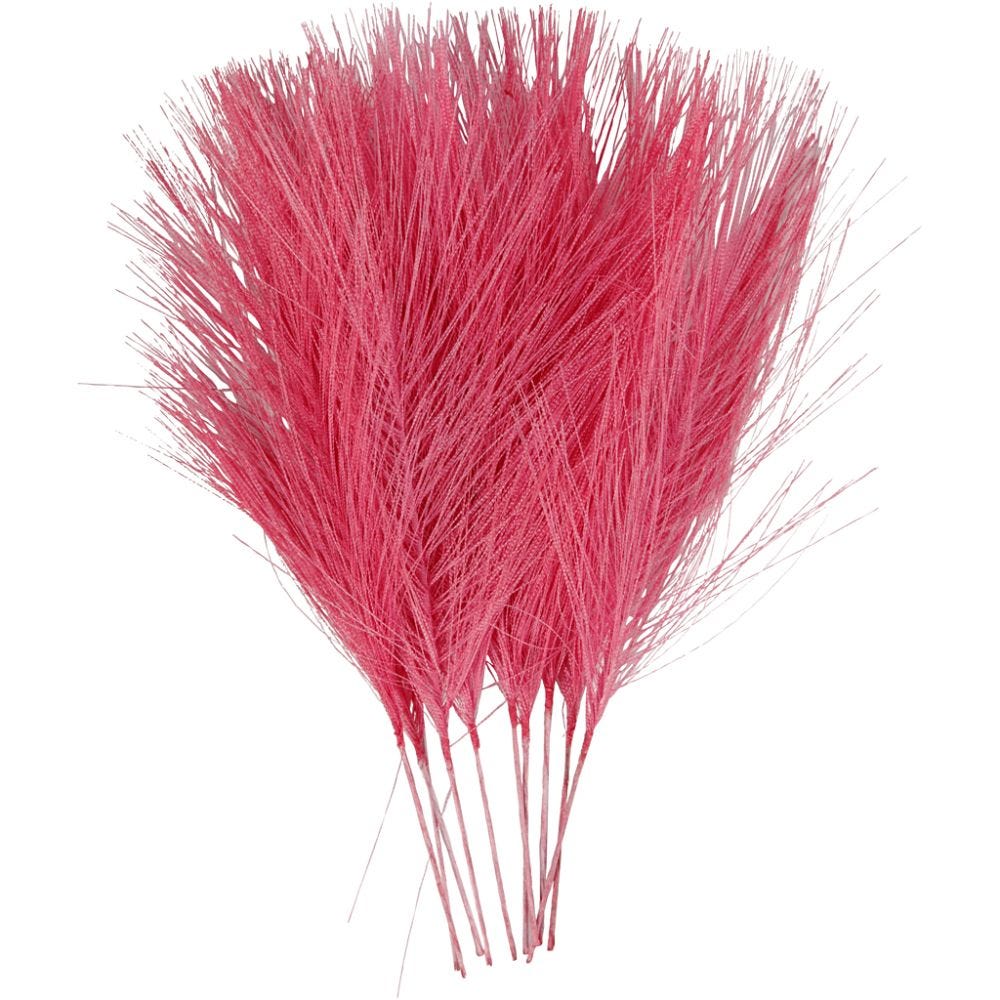 Kunstige fjær, L: 15 cm, B: 8 cm, pink, 10 stk./ 1 pk.