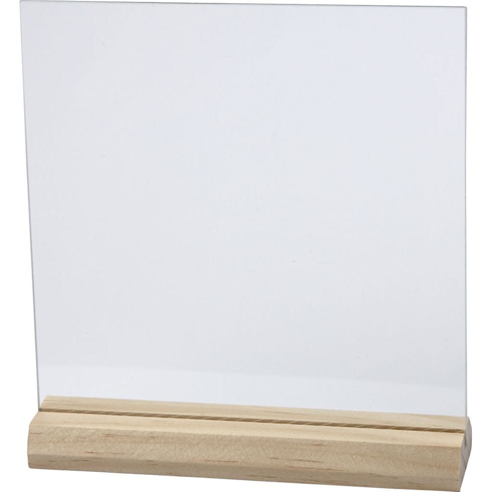 Glassplate med trefot, str. 15,5x15,5 cm, tykkelse 28 mm, 10 sett/ 1 kasse