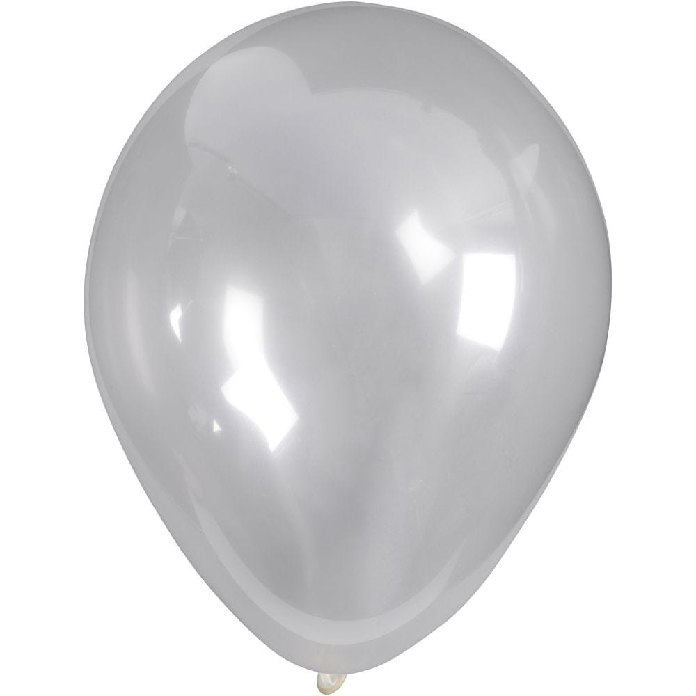 Ballonger, runde, dia. 23 cm, transparent, 10 stk./ 1 pk.