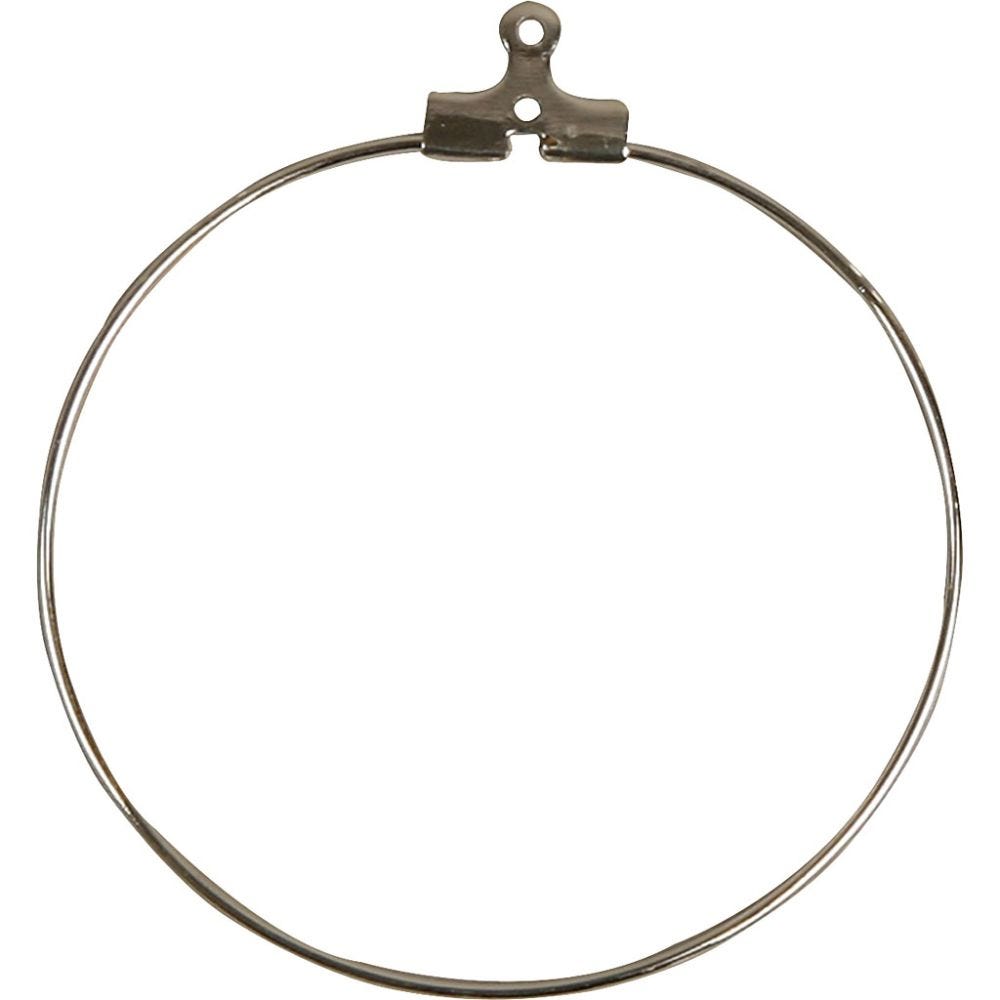 Kreoler, dia. 40 mm, forsølvet, 60 stk./ 1 pk.