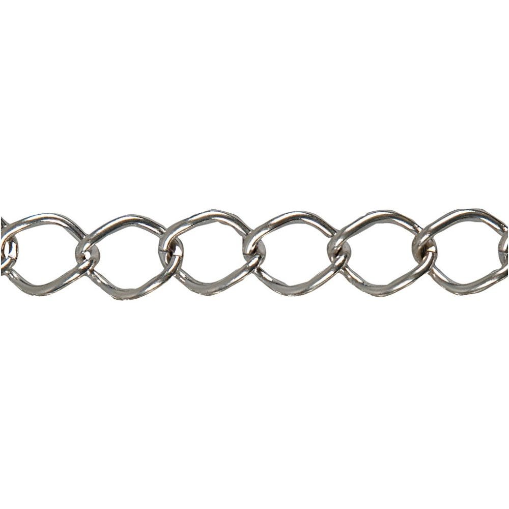 Kjede, B: 13 mm, forsølvet, 1 m/ 1 stk.