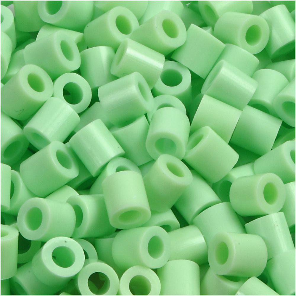 Rørperler, str. 5x5 mm, hullstr. 2,5 mm, medium, grønn pastel (32252), 6000 stk./ 1 pk.