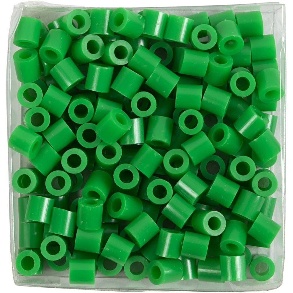 Rørperler, str. 5x5 mm, hullstr. 2,5 mm, medium, grønn (32230), 1100 stk./ 1 pk.