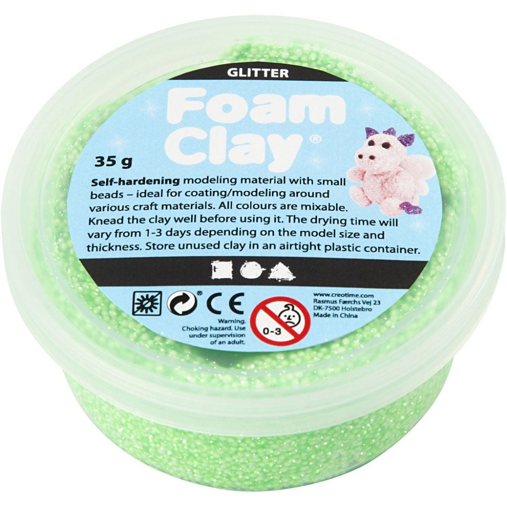 Foam Clay® , glitter, grønn, 35 g/ 1 boks