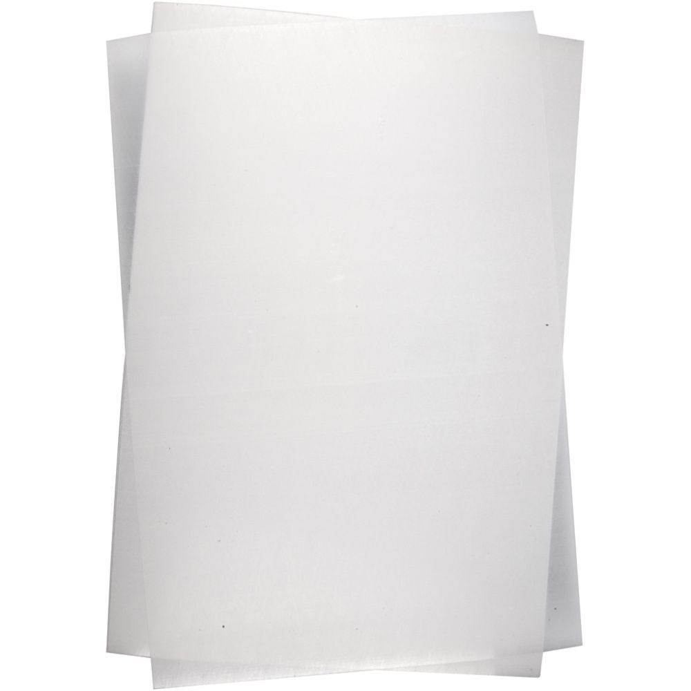 Krympeplastark, 20x30 cm, tykkelse 0,3 mm, matt transparent, 100 ark/ 1 pk.