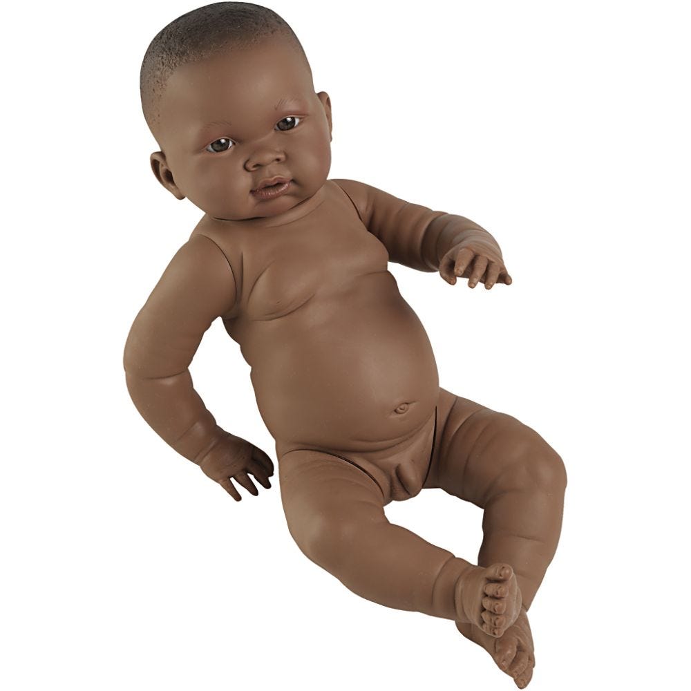 Babydukke, Mørk gutt, str. 45 cm, 1 stk.