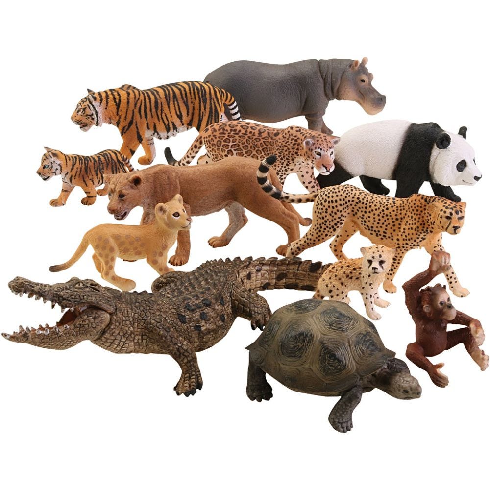 Schleich ville dyr, str. 4-18 cm, 12 stk./ 1 sett