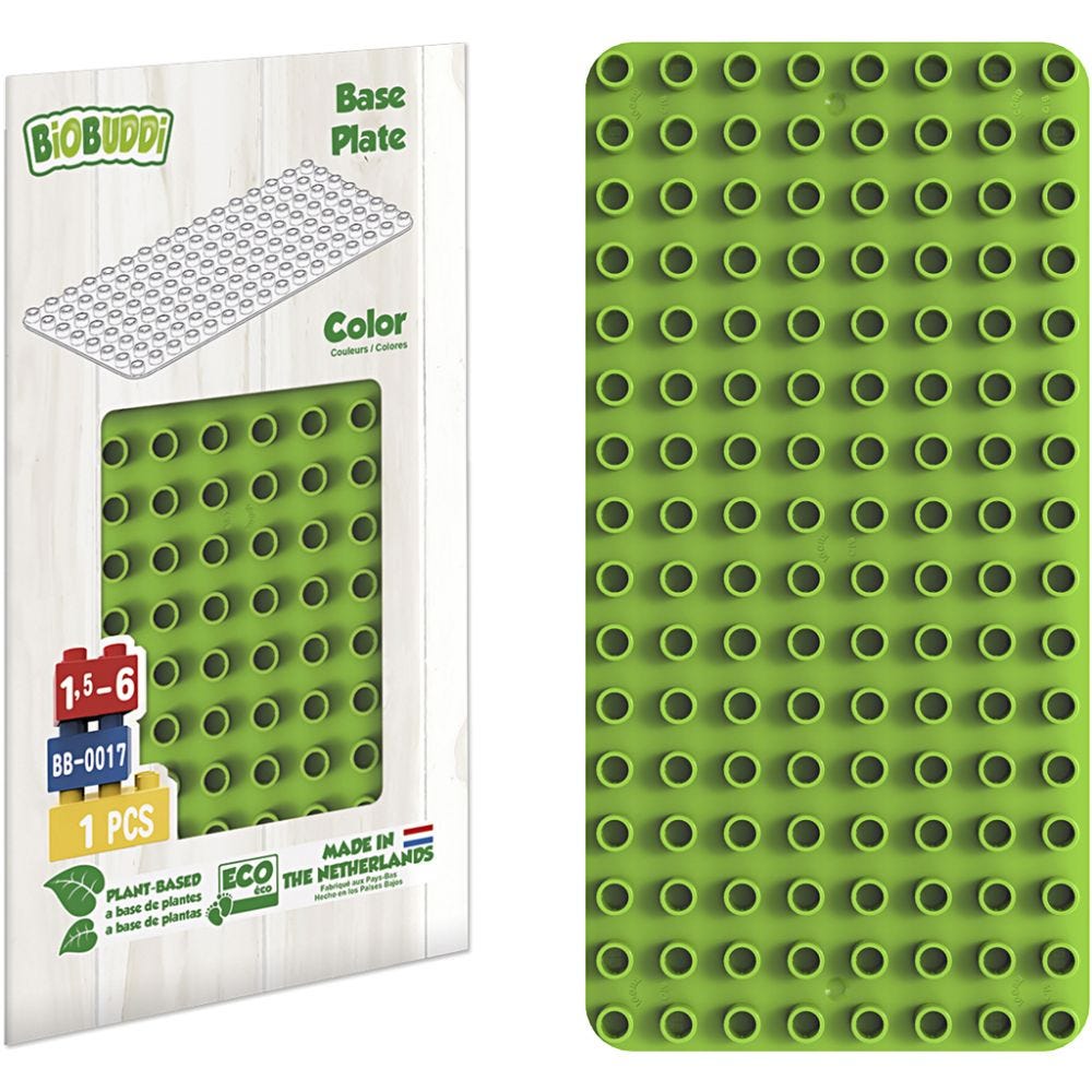 BIOBUDDI byggeplate, str. 15x30 cm, grønn, 1 stk.