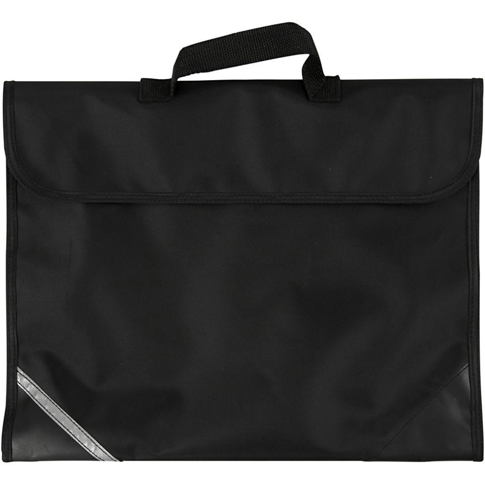 Skoleveske, D: 9 cm, str. 36x29 cm, svart, 1 stk.