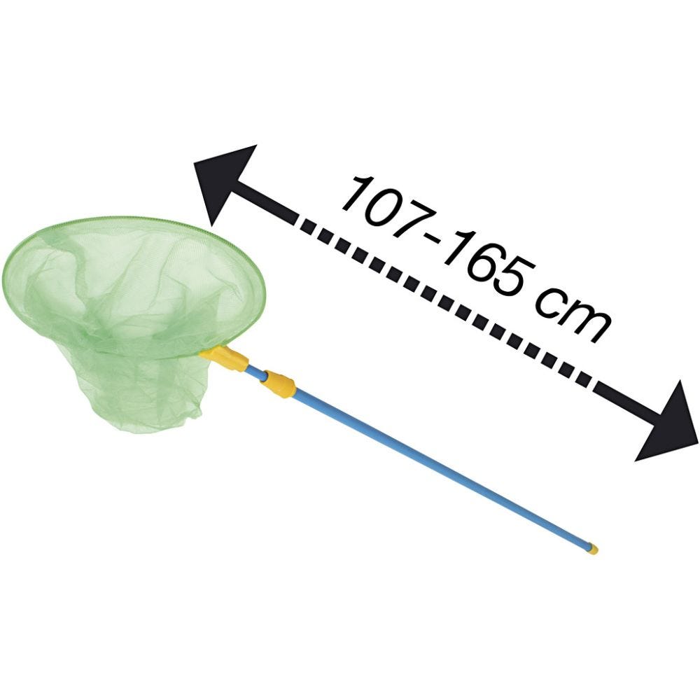 Fiskehåv med teleskopskaft, L: 107-165 cm, 10 stk./ 1 pk.