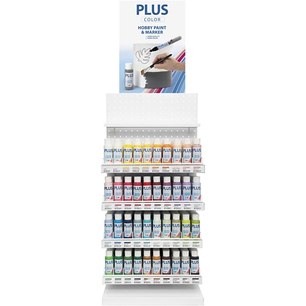 Plus Color hobbymaling, H: 850 mm, D: 300 mm, B: 400 mm, hvit, 240 fl./ 1 pk.