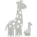 1 stk., giraff, str. 54x92+21x35 mm