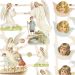 2 ark/ 1 pk., nostalgiske engler, ark 16,5x23,5 cm