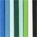8 ark/ 1 pk., ark 25x60 cm, Strekk-/krep: 180%, 105 g, blå/grønn harmoni