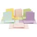50 sett/ 1 pk., kort str. 15x15 cm, konvolutt str. 16x16 cm, 110+220 g, pastellfarger