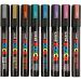 8 stk./ 1 pk., nr. PC-5M, strek 2,5 mm, medium, metallic farger