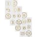 4 ark/ 1 pk., dia. 40 mm, ark 9x14 cm, gull, hvit