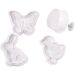 4 stk./ 1 pk., påskeegg, hare, kylling, sommerfugl, H: 5 cm, hvit