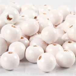 Treperler, dia. 12 mm, hullstr. 3 mm, ca. 40 stk., hvit, 22 g/ 1 pk.