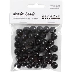 Treperler, dia. 12 mm, hullstr. 3 mm, ca. 40 stk., svart, 22 g/ 1 pk.