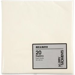 Servietter, str. 40x40 cm, 60 g, råhvit, 20 stk./ 1 pk.