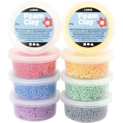 Foam Clay Large, ass. farger, 8x20 g/ 1 pk.