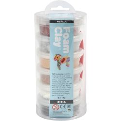 Foam Clay® , metallisk, brun harmoni, 6x14 g/ 1 pk.