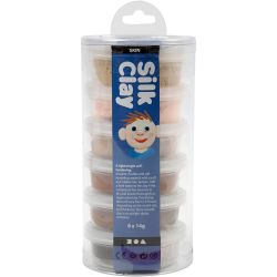 Silk Clay®, skin colours, 6x14 g/ 1 pk.