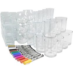 Gruppe DIY Kit Lysglass med porselenstusj